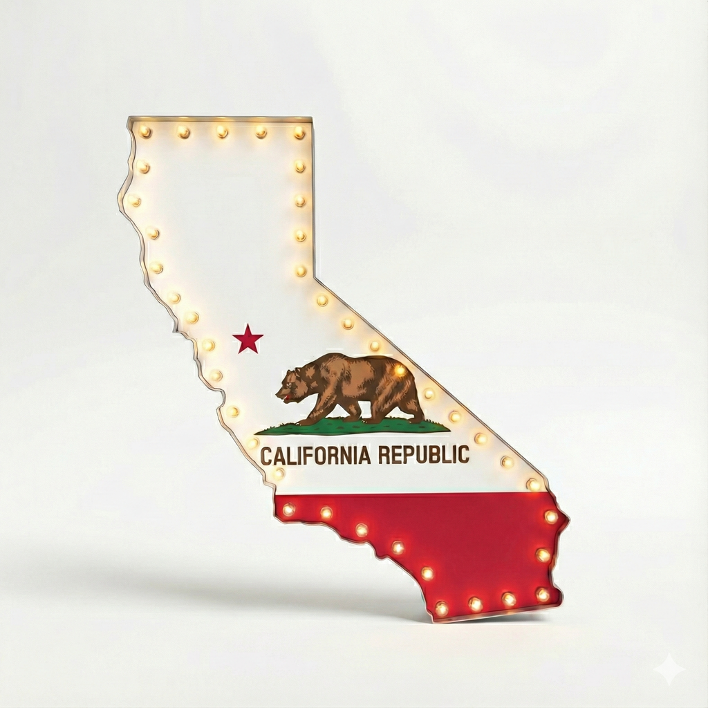 California State Flag Marquee, Light Up Sign