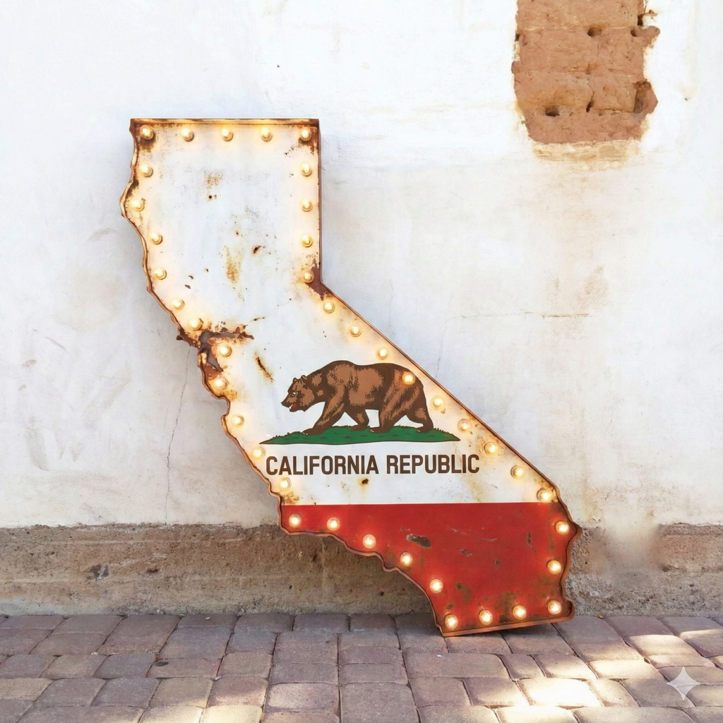 California State Flag Marquee, Light Up Sign