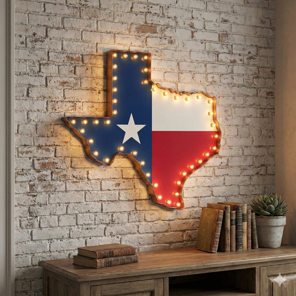 Texas State Flag Marquee, Light Up Sign