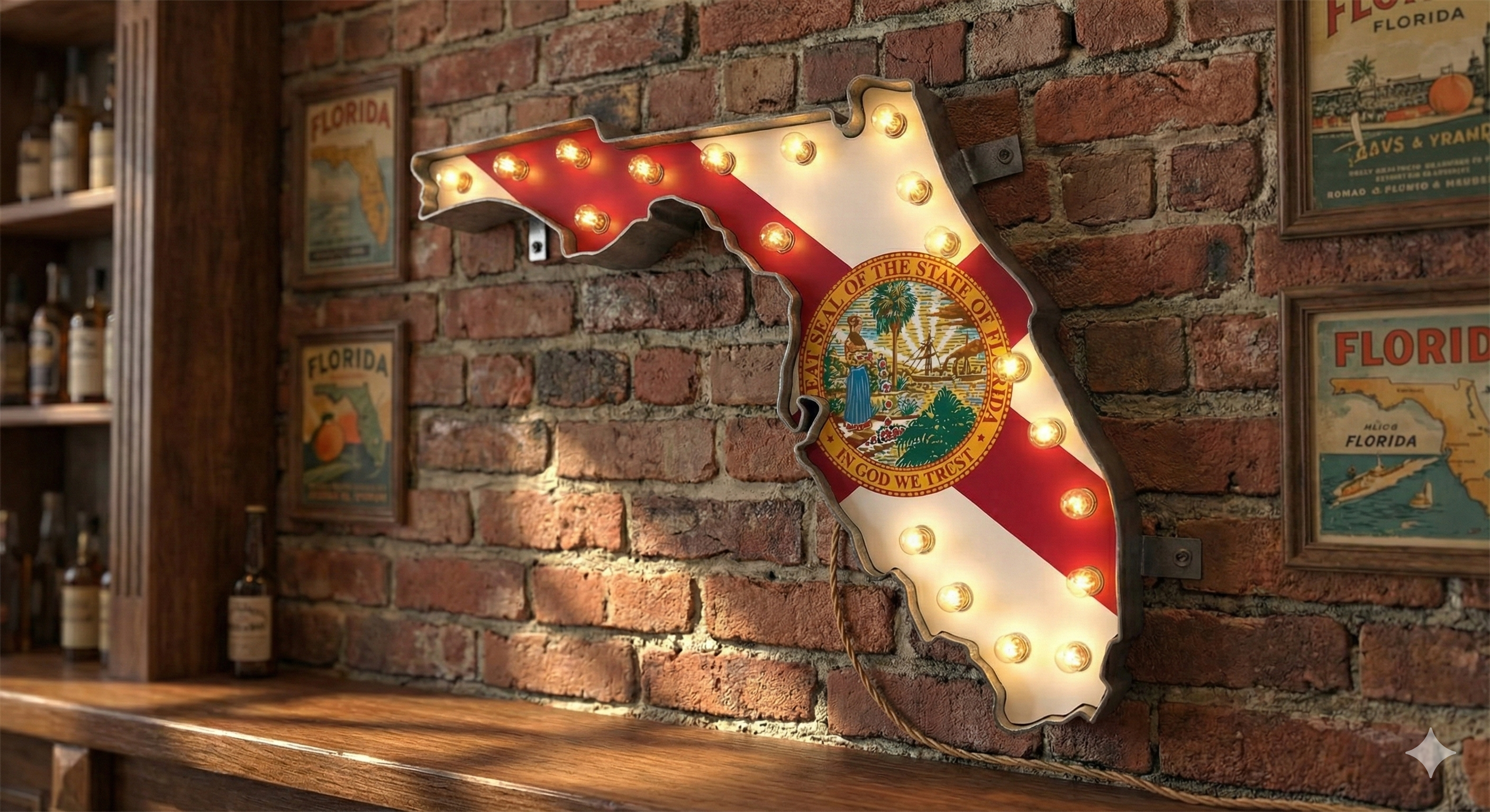 Florida State Flag Marquee, Light Up Sign